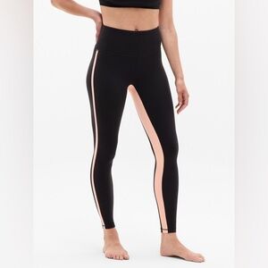 ATHLETA 🆕 NWT Black & Pink Stripe Ultra High Rise Elation Leggings Size XS